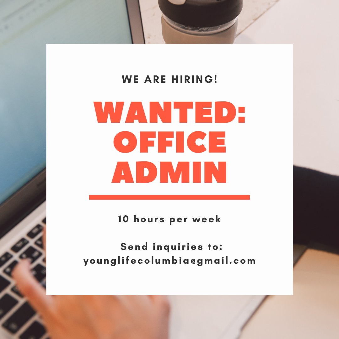 We are looking for a part time Administrative Assistant for our YL office. For more info including a job description, send us an email.