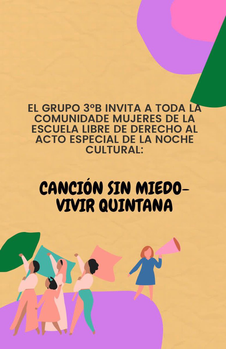MujeresELD's tweet photo. Únanse cantando una parte de Canción sin miedo de Vivir Quintana 🧡💜 Que resuene fuerte "¡nos queremos vivas!" https://t.co/Tmf7OW18Cr