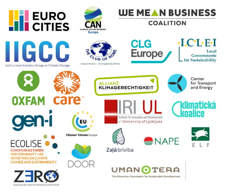 CANEurope's tweet photo. Recently, European cities, businesses and investors came together to call upon the #EUCO to:
🌍Substantially increase the EU’s #2030ClimateTarget
🌲Take additional action to remove emissions through nature based solutions.
More👉https://t.co/9LluJYDQgZ https://t.co/LR3GbLtxZg
