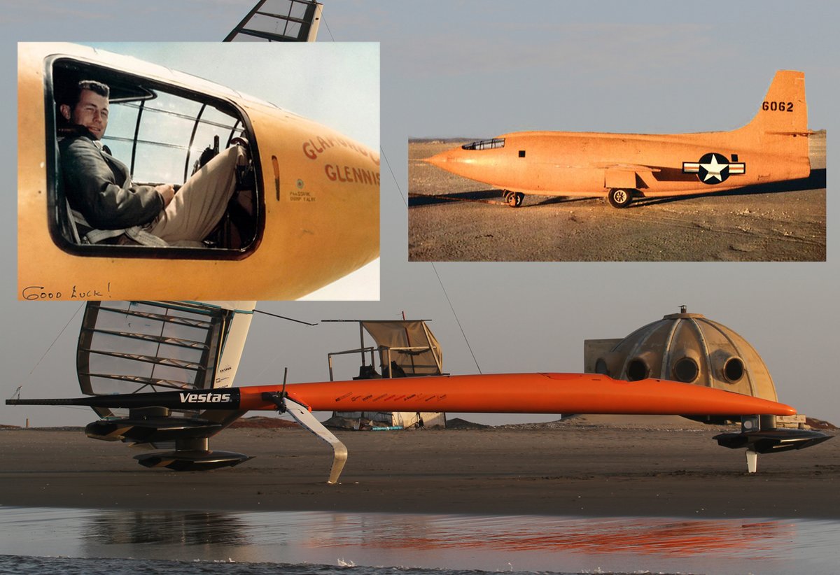 sailrocket's tweet photo. RIP Chuck Yeager. Sailings fastest ever craft was painted "Glamorous Glennis" orange in homage to the man and the legend. Thanks for the inspiration. https://t.co/6QDthfGNYc