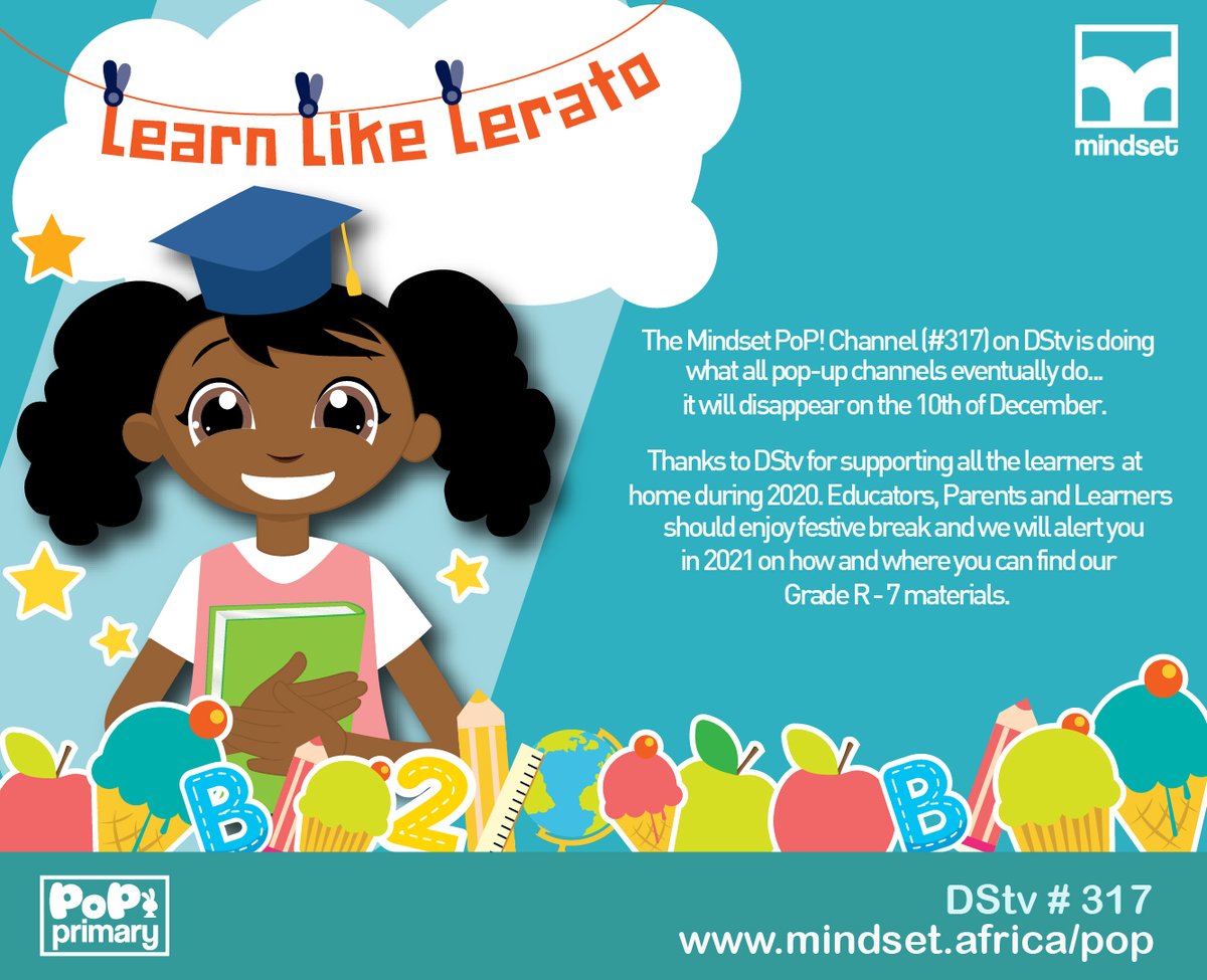 mindsetlearn's tweet image. To all our Pre-Primary and Primary school viewers, enjoy the break! We will share our future plans with you in 2021! Festive cheer from all of us at Mindset - and a HUGE thanks to @DStv for all the support!