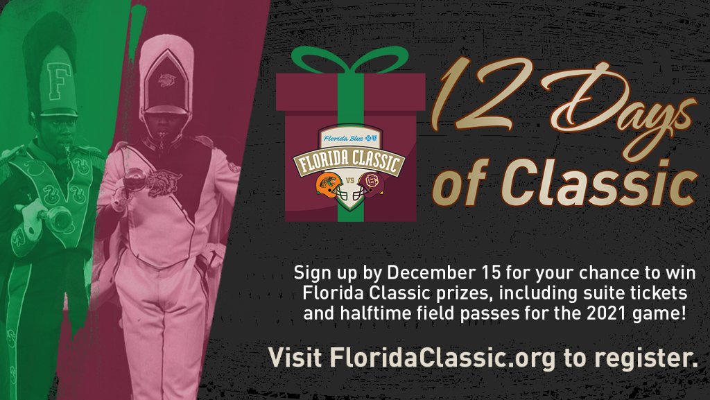 Florida Blue (@flblue) on Twitter photo Bring the excitement of the Florida Blue <a href="/FloridaClassic/">Florida Classic</a> home for the holidays! Enter to win our #12DaysofClassic giveaway and you could win big! Click on the link and register today.
floridaclassic.org/12-days-of-cla…. Bring the excitement of the Florida Blue <a href="/FloridaClassic/">Florida Classic</a> home for the holidays! Enter to win our #12DaysofClassic giveaway and you could win big! Click on the link and register today.
floridaclassic.org/12-days-of-cla….