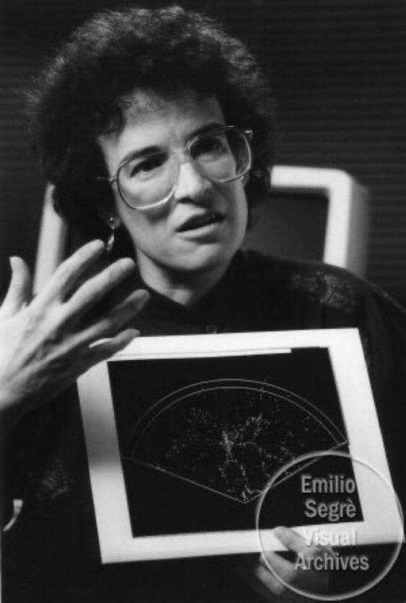 Astrophysicist Margaret Geller was born  #OTD in 1947. She is known for her work on the distribution of galaxies and clusters, which showed that the Universe is full of unexpected structures and great voids, and for helping the public visualize our place in the cosmos.Image: AIP
