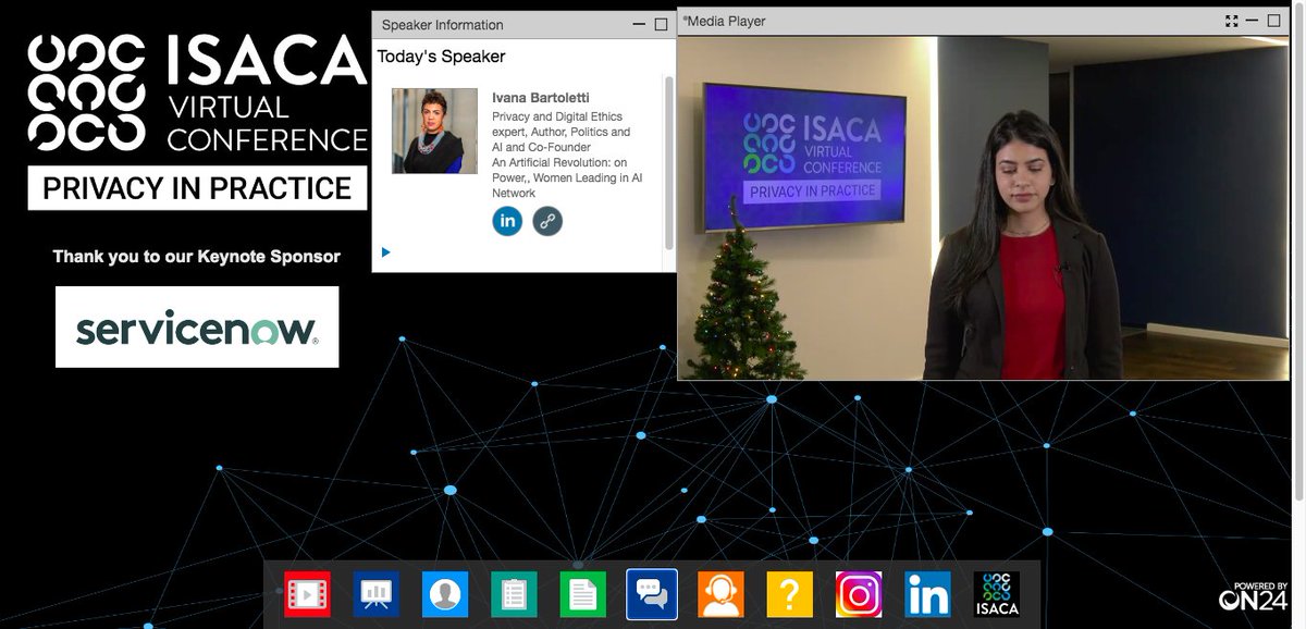 iyeraghu's tweet image. Looking forward to the keynote of today&apos;s #Privacyinpractice virtual conference by Ivana Bartoletti. and there is ISACA&apos;s Safia Kazi​, MCing for the day...