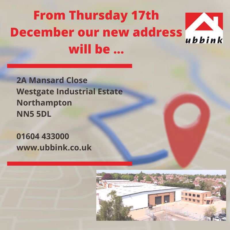 Ubbinkuk's tweet image. Due to our move we will be closed from 3pm on Wednesday 16th December, we will re-open on Monday 21st December.

#Ubbinkuk #growth #movingdate #change
