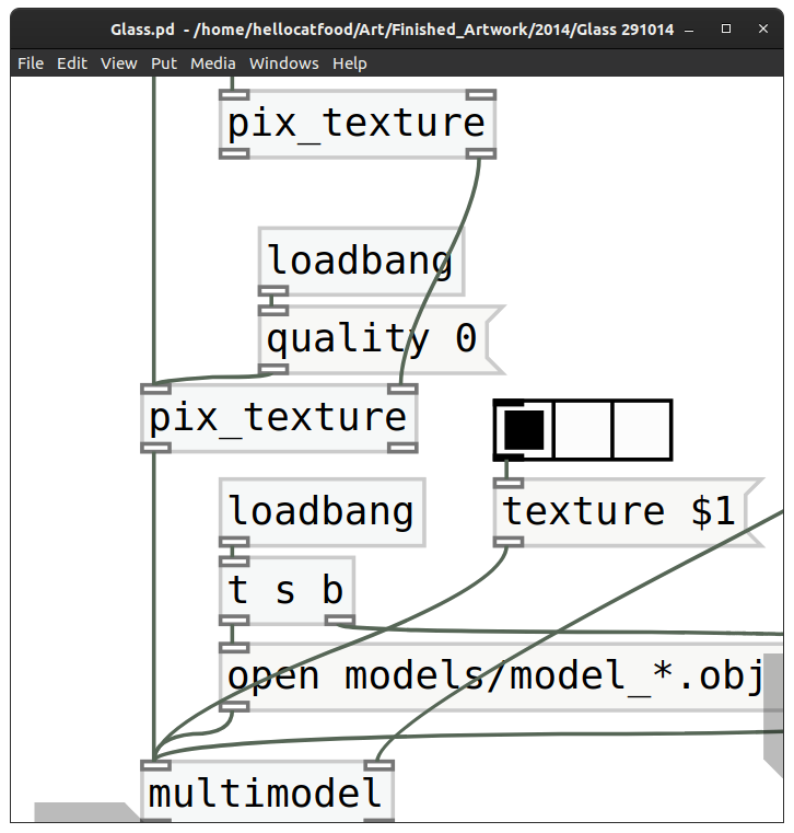 In this particular code which made the video you can see functions like [metro] (metronome) and [random], which basically generates a random number every x milliseconds. With so many of these random number generators it's very unlikely that it'll ever repeat!