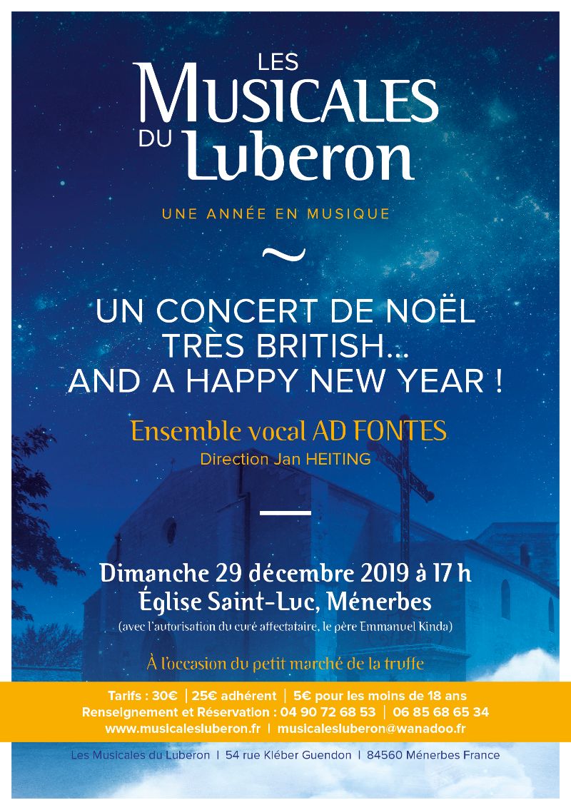 Concert de Noël le dimanche 27 décembre à 17 h à l'église Saint-Luc de Ménerbes : "Canta Napoli per Natale" - mailchi.mp/612cc4048260/c…