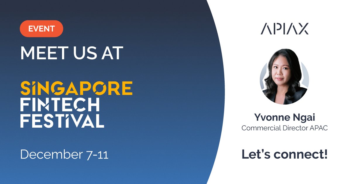ApiaxCOM's tweet image. If you’re also attending @sgfintechfest (virtually) this year, and would like to learn more about #Apiax, get in touch with our @Yvengai 👉 ow.ly/BOGh50CagCI or visit our booth in the Exhibitor Zone! #SFF