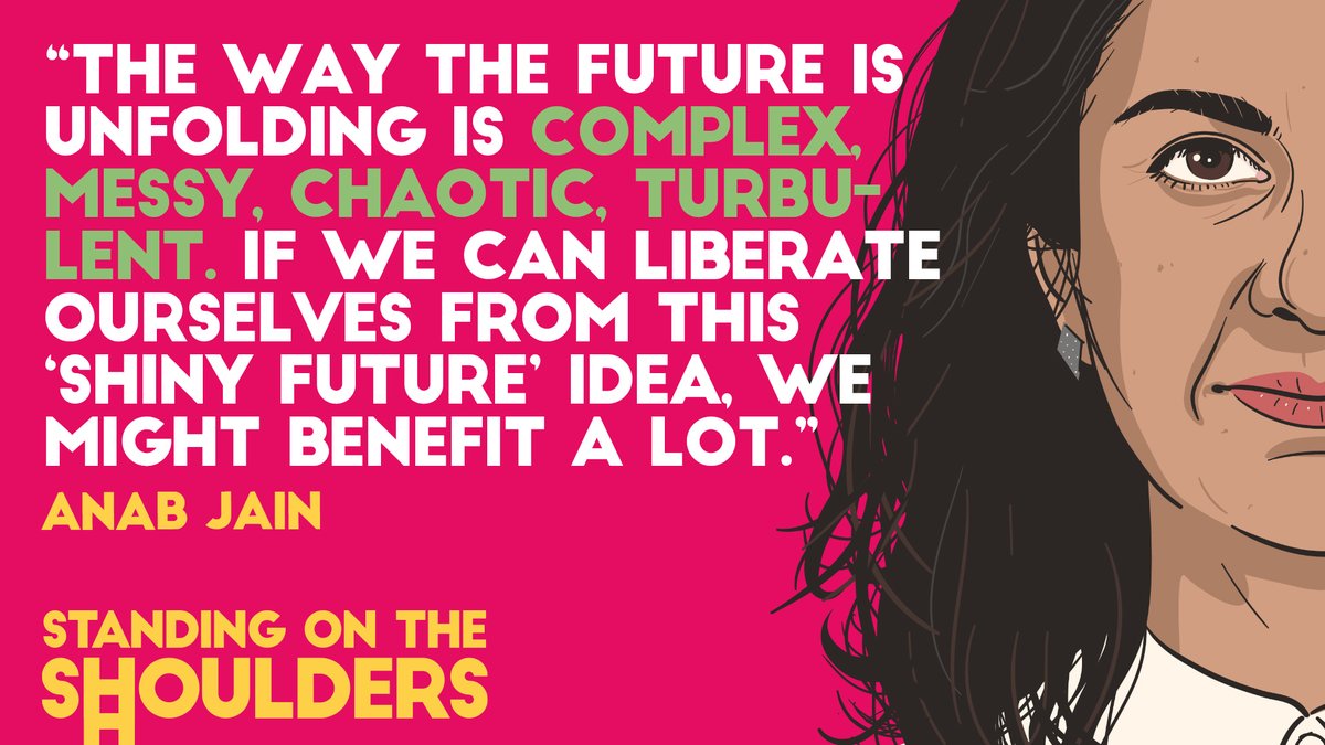 SOTSpod's tweet photo. "If we can liberate ourselves from this shiny future idea, we might benefit a lot."

Futurist @anabjain on the importance of recognising that the future is messy and chaotic. 

https://t.co/INPtREB0dg https://t.co/dbzmtQXUha