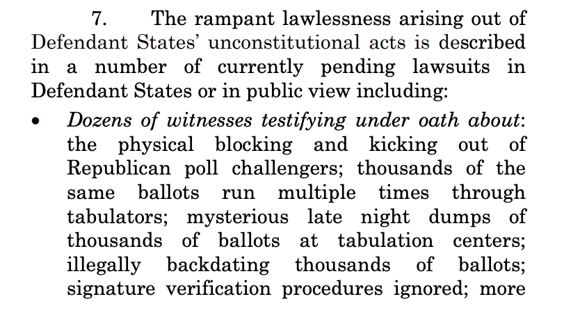 This case — filed more than a month after Election Day — challenges decisions state officials made about how to run the election during the pandemic *before* Election Day. And it promotes conspiracy theories that judges have found unsupported and not credible in the weeks since