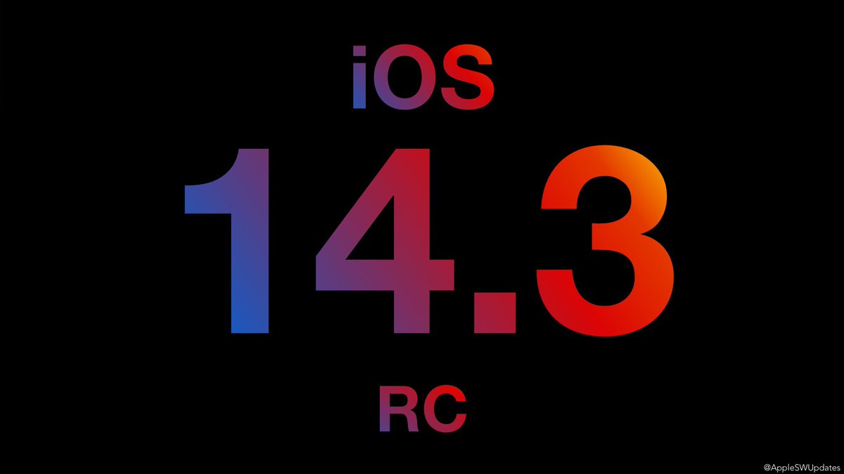 iSWUpdates's tweet photo. iOS 14.3 Release Candidate (18C65) has been released for public beta testers. #iOS143 #RC #iOS143RC https://t.co/5u1sFwolBw