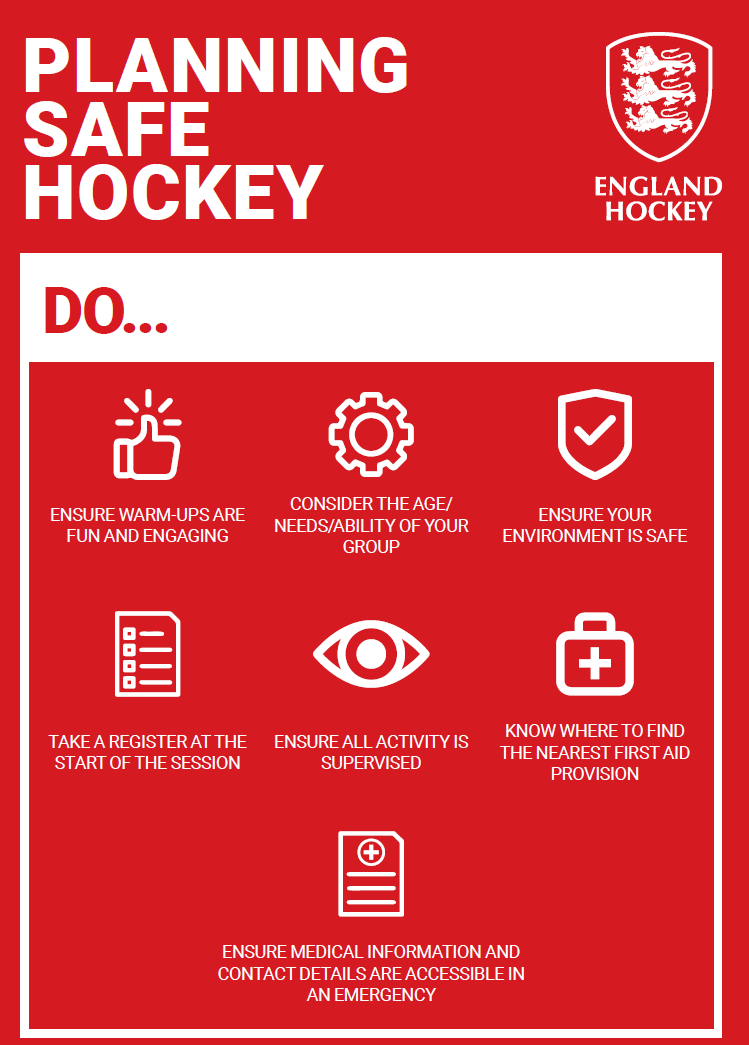 EnglandHockey's tweet photo. England Hockey has today published an important new guide entitled Planning Safe Hockey.

The guide is intended to be used as a checklist by anyone delivering or planning hockey activity. 

Please take the time to read the guide in full at https://t.co/uT03skWmJ6 https://t.co/4526K8mtZs