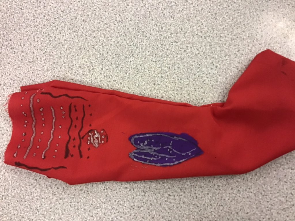StCuthbertsPrm's tweet photo. We have designed and made our own stocking in year 6. We have cut the fabric, stitched them together and decorated them. #sttathan @CSCJES @CSC_ExpArts https://t.co/2ANGgNYPqq