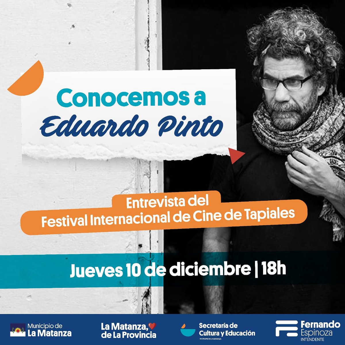 culturalmatanza's tweet photo. #Entrevista
Conocemos a Eduardo Pintos
En el marco del Festival de Cine Independiente de Tapiales, Julio Caloggero, profesor de los Talleres Municipales de Cine, realiza una entrevista a Eduardo Pinto, reconocido director de cine.
#culturaviva #lamatanzacultura #cine #tafic https://t.co/RqLlJxGHwL