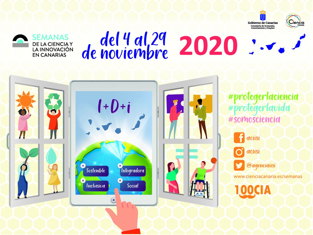 agenciaiisi's tweet photo. #SCIC20🔴La consejera de @EcoGobCan, @Elenamanez, y el director de #ACIISI, @caconavarro, presentan mañana, 9 de diciembre, a las 10:00h, los resultados de la XVI edición de Semanas de la Ciencia y la Innovación en Canarias
📍Múltiples III, 4ª planta, calle León y Castillo, 200 https://t.co/z68ijFtxYV