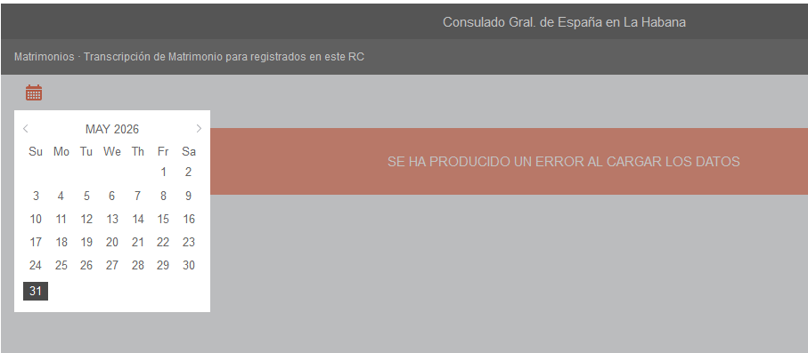 grtgomez's tweet photo. @ConsEspLaHabana sigue las citas de matrimonio sin abrir y con problemas en la pag ahora error y en Mayo 2026 https://t.co/d6Vwd4gdZy