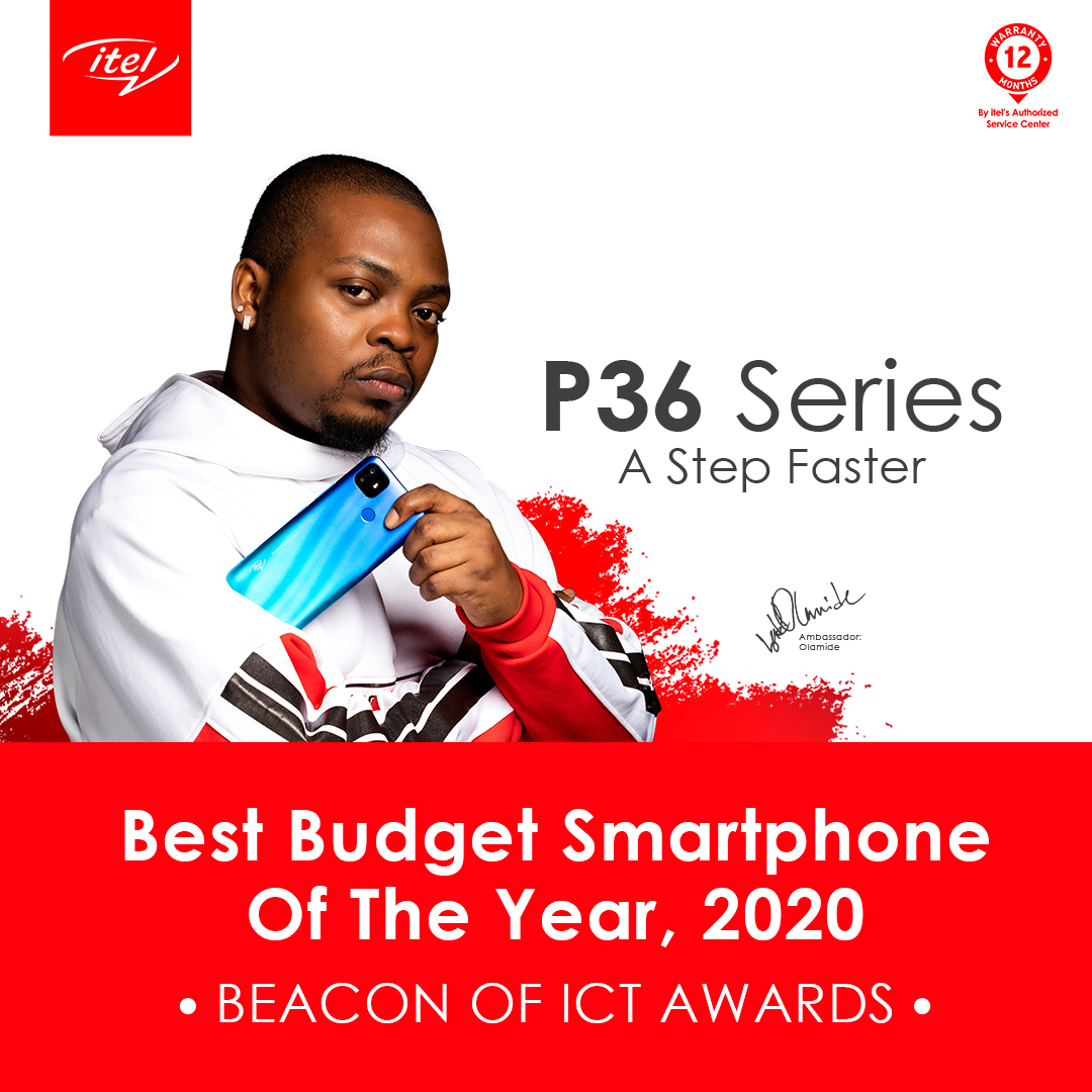 itelNigeria's tweet photo. Happy to announce that the itel P36 Pro LTE has been awarded the 'Best Budget Smartphone Of The Year' at the Beacon of ICT Awards, 2020 held at Eko Hotel, last week.
#AStepFaster
#EnjoyBetterLife https://t.co/3CU6Htfaaj