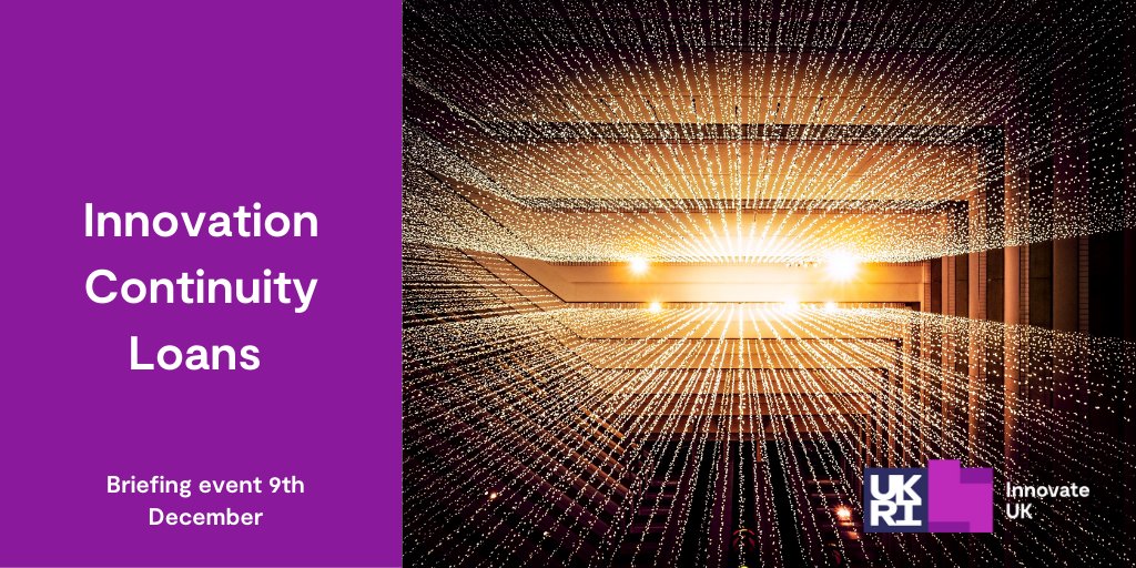 innovateuk's tweet photo. #Webinar 9th December for Innovation Continuity Loans: Strand 2 November 2020 follow-on competition - don't miss it!

Webinar registration:  https://t.co/djgn32Od0l

Deadline for applications 13 January 2021

@KTNUK @UKRI_News  #ContinuityLoans https://t.co/6N0SAz5W9z