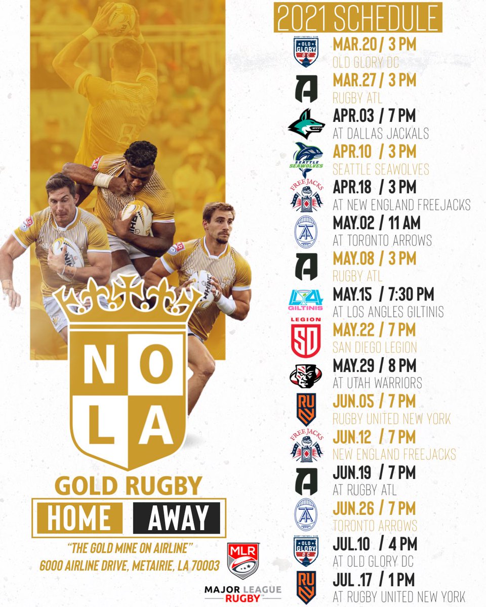 nola gold rugby jersey