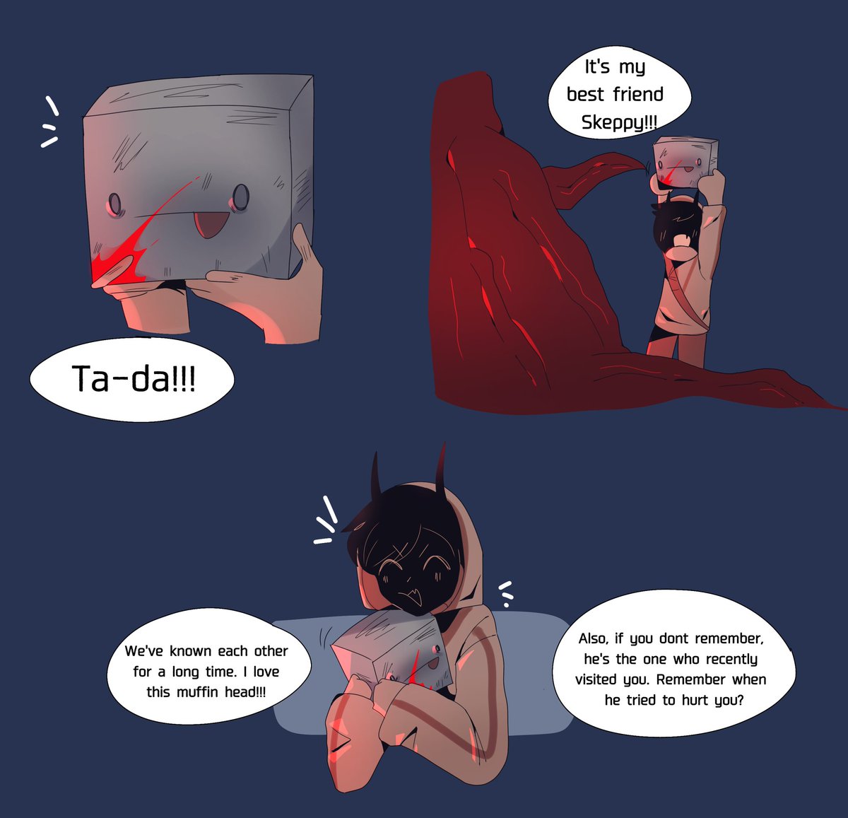 cw // blood and violence 
(read from left to right, up then down)

Do not hurt the Egg, or Bad will hurt youヘ(。□°)ヘ
#badboyhalofanart #SkeppyFanArt 