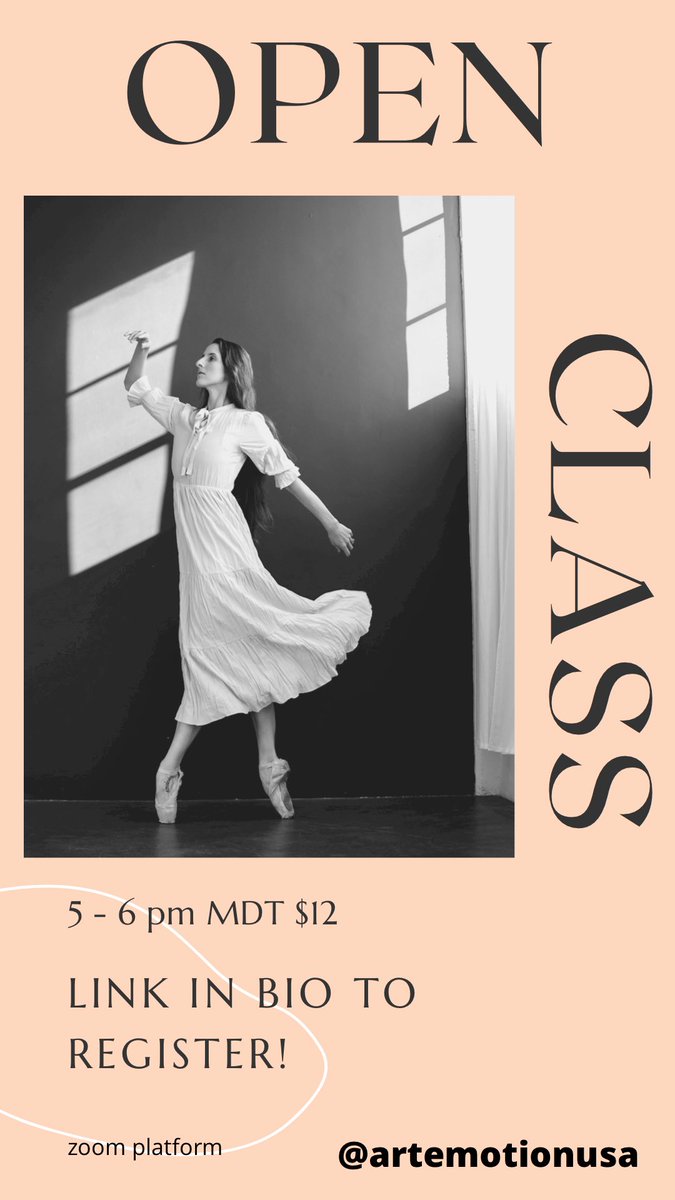🩰 Tonight’s Virtual Open Class with Allison DeBona 🩰

5 pm MDT (Int/Advanced)

Register here: artemotion-summerintensive.com/classes?view=c…
