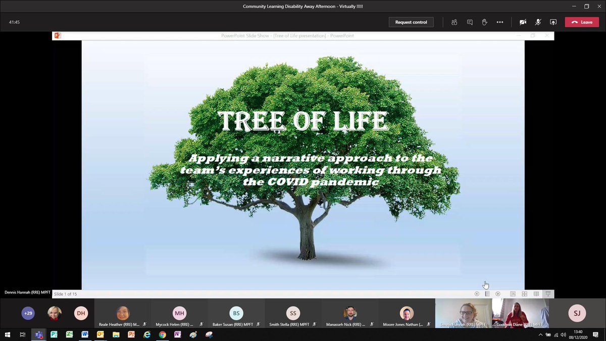 mpftcld's tweet photo. South Staffordshire Team Away Afternoon,
The CLDT team working virtually on our own Tree of Life, as one of the activities in our Team Away afternoon.
#mpftnhs #mpftcld https://t.co/BQbl5ShO7c