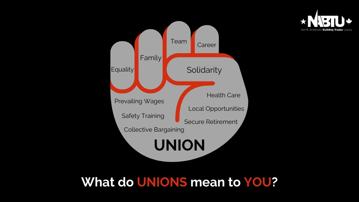 NABTU's tweet image. What does being in a union mean to YOU? 🤔

We got started with a few ideas, but let us know what other words come to mind!