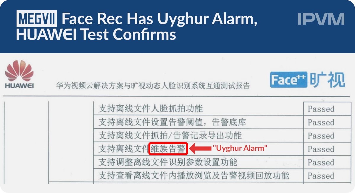 here is  @ipvideo's full article on the document which describes Uyghur alarms as a 'basic function'  https://ipvm.com/reports/huawei-megvii-uygur