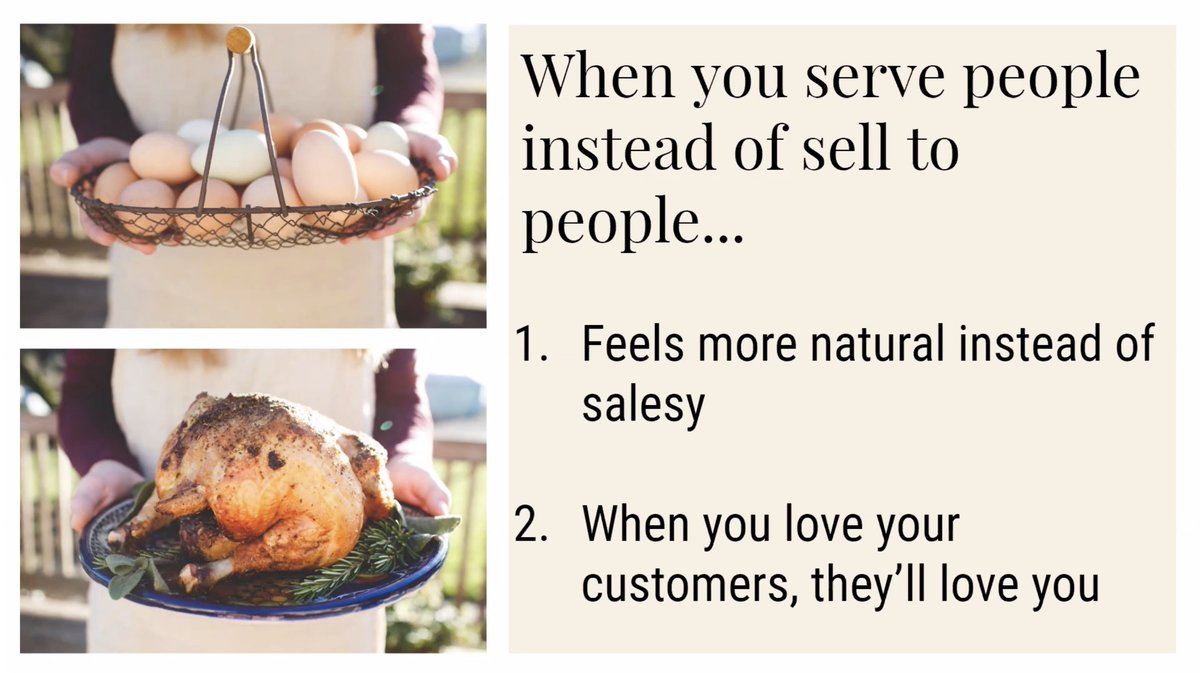 "I think of marketing as 'serving people.' When you shift your mindset to coming from a place of serving your community, and showing people how you serve them ... marketing becomes so much more natural, instead of sales-y." #FarmMarketingKeynote |  #GLEXPO