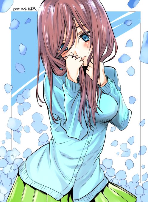 川沼KさんがTwitterに投稿した中野三玖(五等分の花嫁)のイラスト。