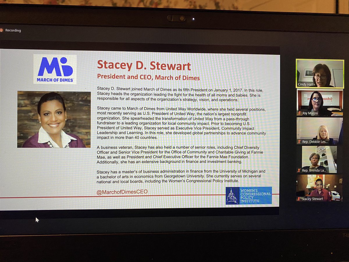 joymarini's tweet image. Stacey Stewart @MarchofDimesCEO is an amazing female leader driving impact to reduce maternal mortality with the @MarchofDimes . Thank you @WCPInst for hosting today’s discussion on maternal health.