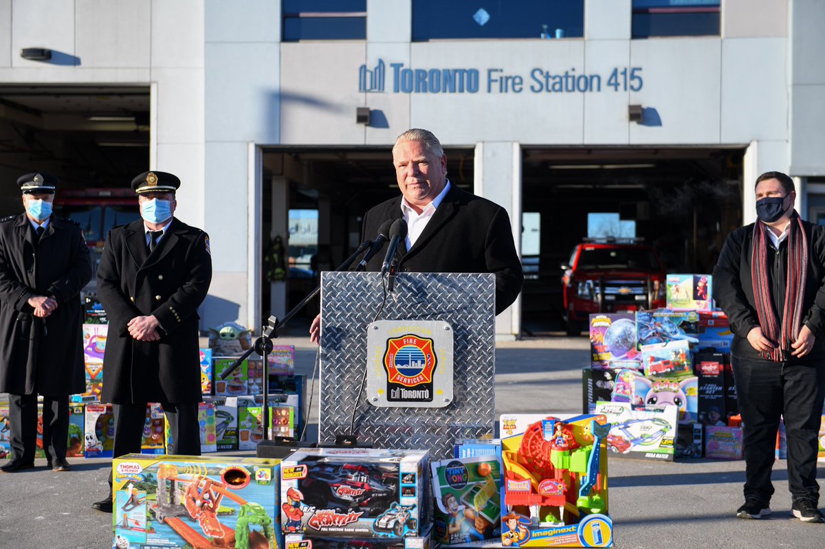 fordnation's tweet photo. This morning I stopped into @TPFFA’s Toy Drive with @MichaelFordTO. All Toronto fire stations are accepting new, unwrapped toys and non-perishable food items for the @DailyBreadTO. To make a donation to the Toy Drive, please visit https://t.co/8cfbTvsGTS. Every little bit helps. https://t.co/wRnECZg3zk