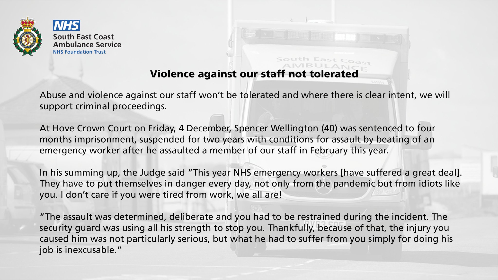 South East Coast Ambulance Stayhomesavelives Whatever The Situation We Will Not Tolerate Physical Or Verbal Abuse Of Our Staff Zerotolerance