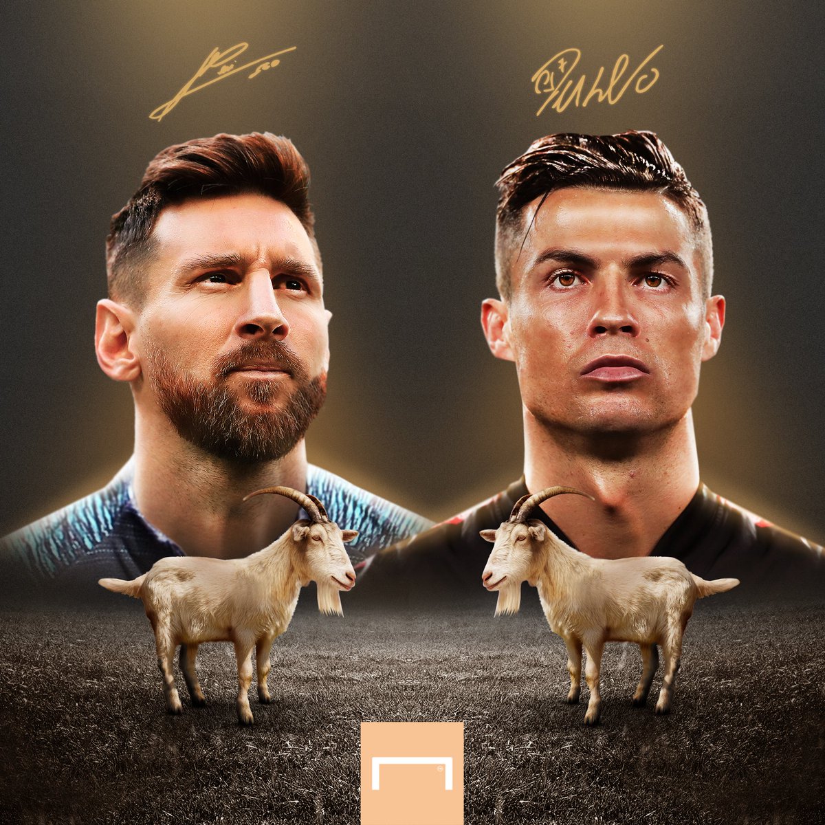 goal's tweet photo. Lionel Messi.

Cristiano Ronaldo.

The two greatest of all-time.

Let's go.

🐐 https://t.co/Nz88jN0ofo