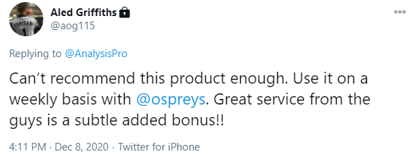 AnalysisPro's tweet image. We love to hear the positive feedback about our #APmultifeed capture box &amp;amp; the dedicated support that we provide around it.

We apply those same levels of service to all of the #APfamily using our range of #performanceanalysis solutions &amp;amp; appreciate the support we get in return!