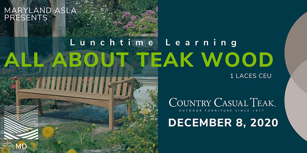 Starting SOON! All About Teak Wood Webinar with Country Casual Teak-1 LACES CEU

Register here before 12:30:
eventbrite.com/e/125965264497/