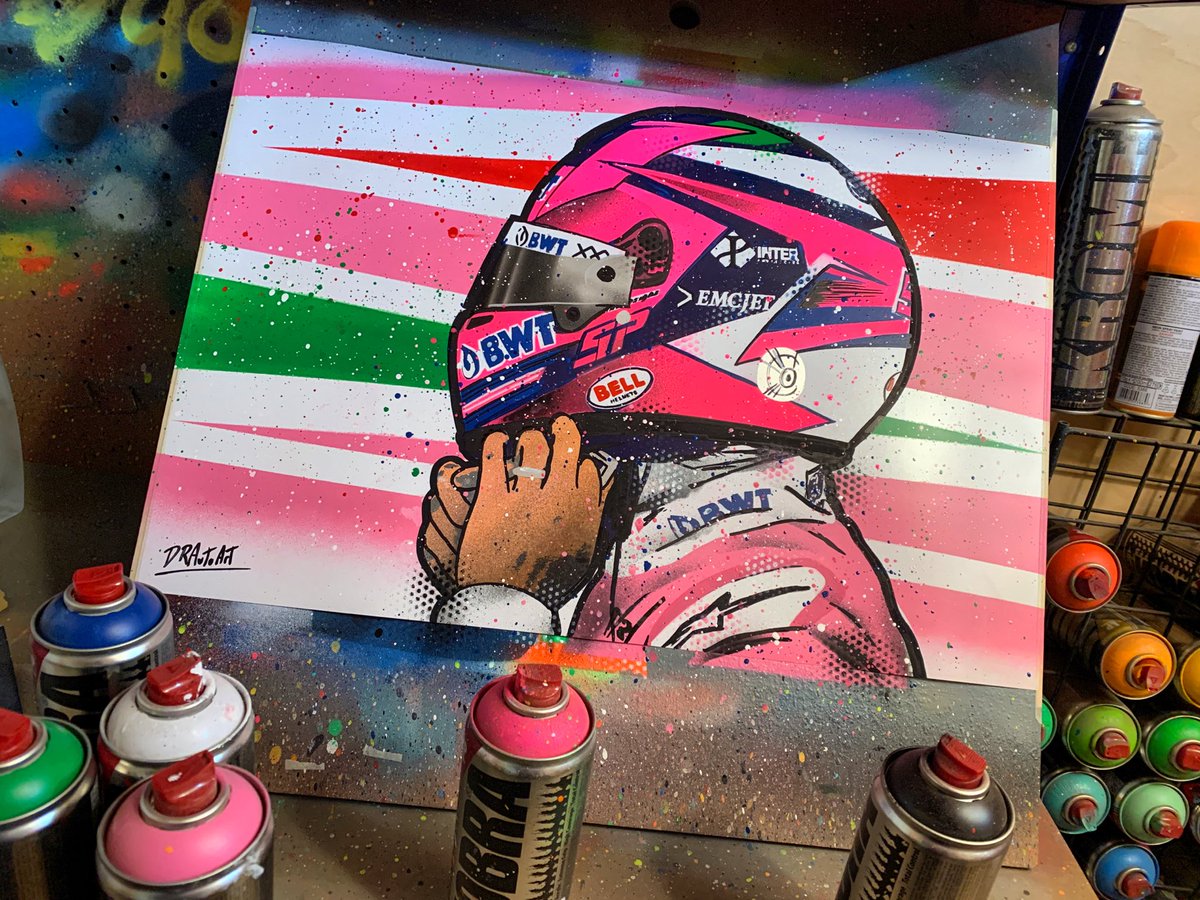 DRAutoart's tweet photo. Fresh off his first F1 win at the weekend, Sergio “Checo” Perez is back in stock. Amazing race!Finished this graffiti painting today🇲🇽 #DRAutoArt
.
.
@SChecoPerez
#sergioperez #checoperez #sp11 #perez11 #racingpoint #racingpointf1 #f1 #formula1 #bwt #racingpointf1team https://t.co/OlaiUH9wpD