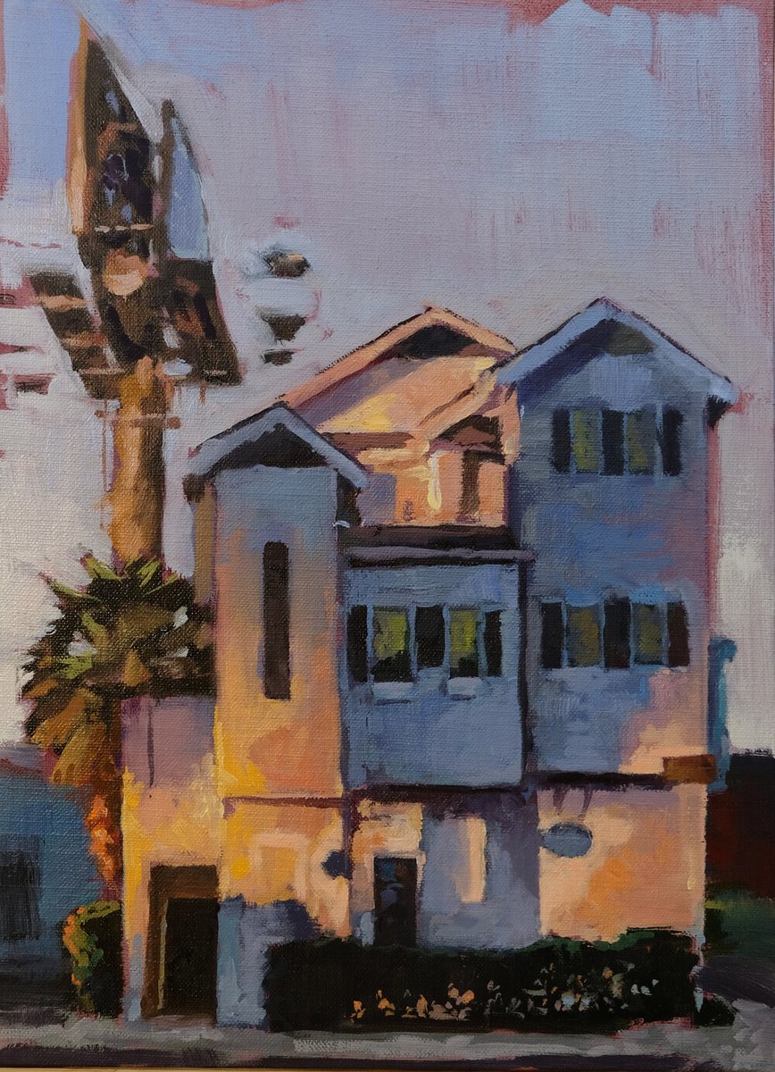 Took a moment to capture the beautiful warm and cools on this building located on the Pacific Coast highway, Ca.  @beachnaturopathic #painting #oilpainting #sunrisers #art #landscapepainters #painter #artist #fineart #dailypainter  #10000hours #tonysfineart