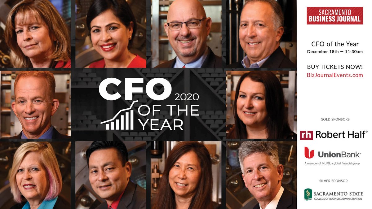 Sacbiz's tweet photo. 2020 CFO of the Year virtual awards happening next Friday! Get your tickets now!

https://t.co/vdbUf8rQdP

#SacBiz #SacBizEvents #SBJ2020CFO #Money https://t.co/7EYdxzEPJU