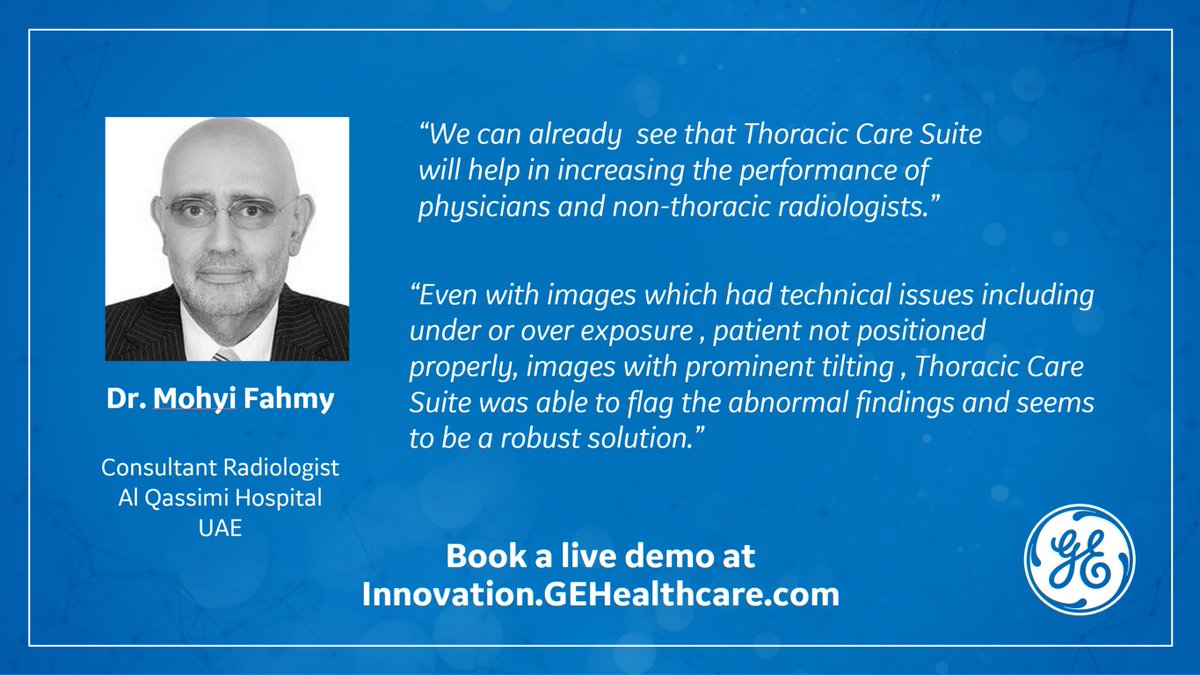 gokhangunes_'s tweet photo. Part of GE Healthcare’s larger effort to help clinicians on the front lines tackle the COVID-19 pandemic, Thoracic Care Suite #AI detects abnormal findings on chest x-rays. Built in partnership with @Lunit_AI. 
#COVID19 #TheFutureofXray #ArtificialIntelligence #radiology https://t.co/sLnGY0WSAH