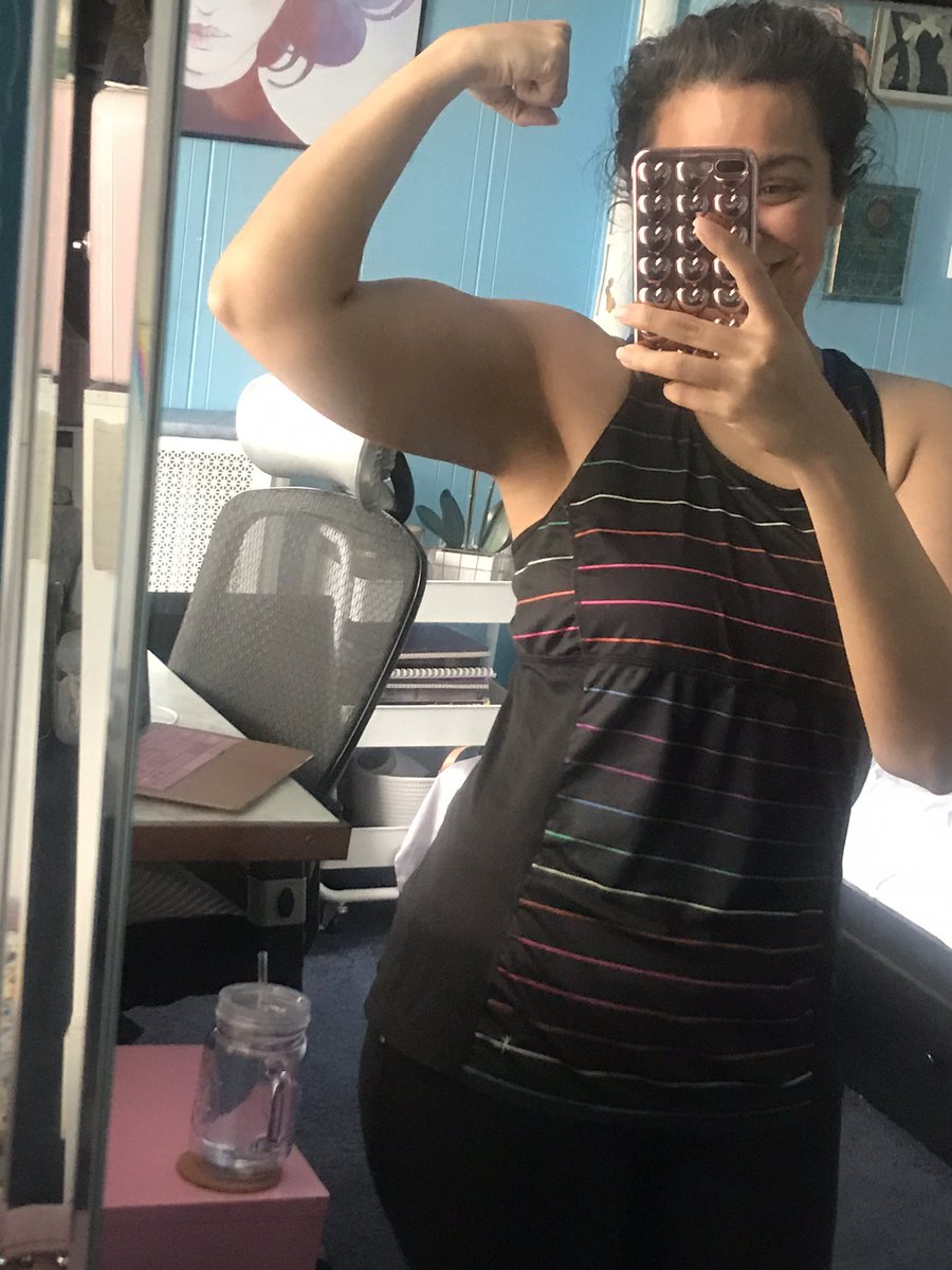MangoJuiceBox's tweet photo. No definition yet (ever?) but I feel physically stronger a little more everyday. Channeling my inner Abby 😁 https://t.co/QPRh7SWADt