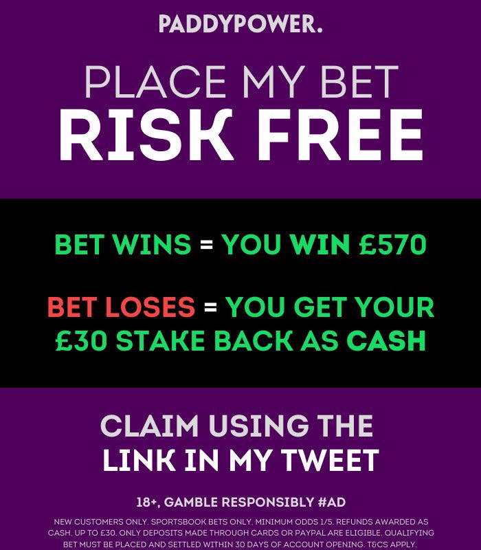🐐 18/1 GOAT Special

Load bet: bit.ly/GOATSpecial

💵 £5 pays £95
💷 £10 pays £190

Create a Paddy Power account to get a £30 risk free bet to use on tonight’s special here: bit.ly/3Oriskfree

18+, gamble responsibly.