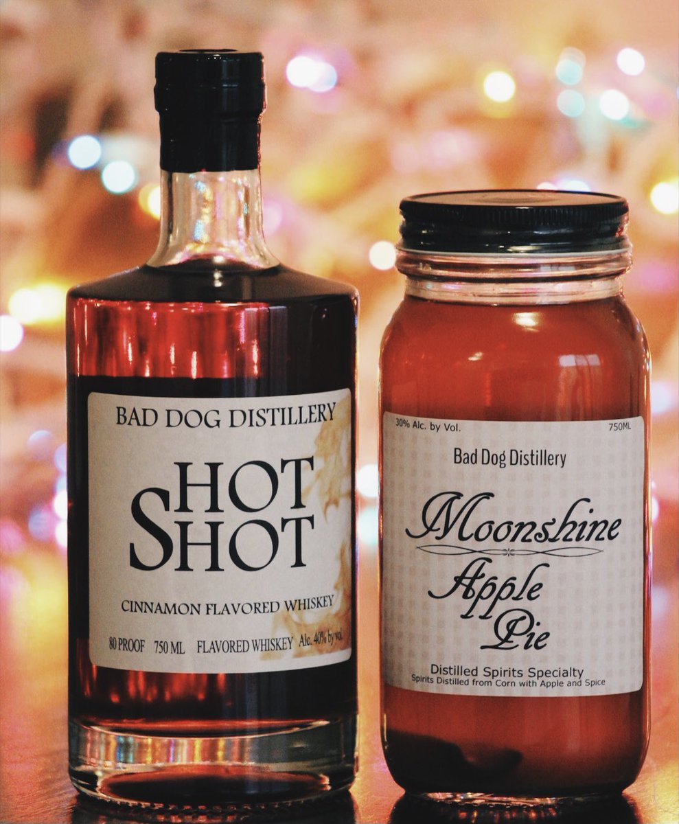 BadDogDistiller's tweet photo. Christmas is right around the corner! 

These make for some delicious festive drinks. 

What’s your favorite cinnamon whiskey drink? We love to mix it with eggnog!

#BadDogDistillery https://t.co/jgox3ACDQM