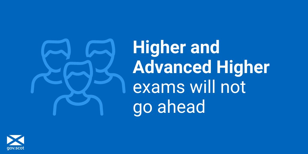 ScotGovEdu's tweet photo. Higher &amp; Advanced Higher exams 2021 will be replaced by awards based on teacher judgement of individual pupil attainment. Education Secretary @JohnSwinney says the new method will be fairer to pupils whose learning has been disrupted.���️https://t.co/8vwgkMUENB https://t.co/6gjDQmtrce