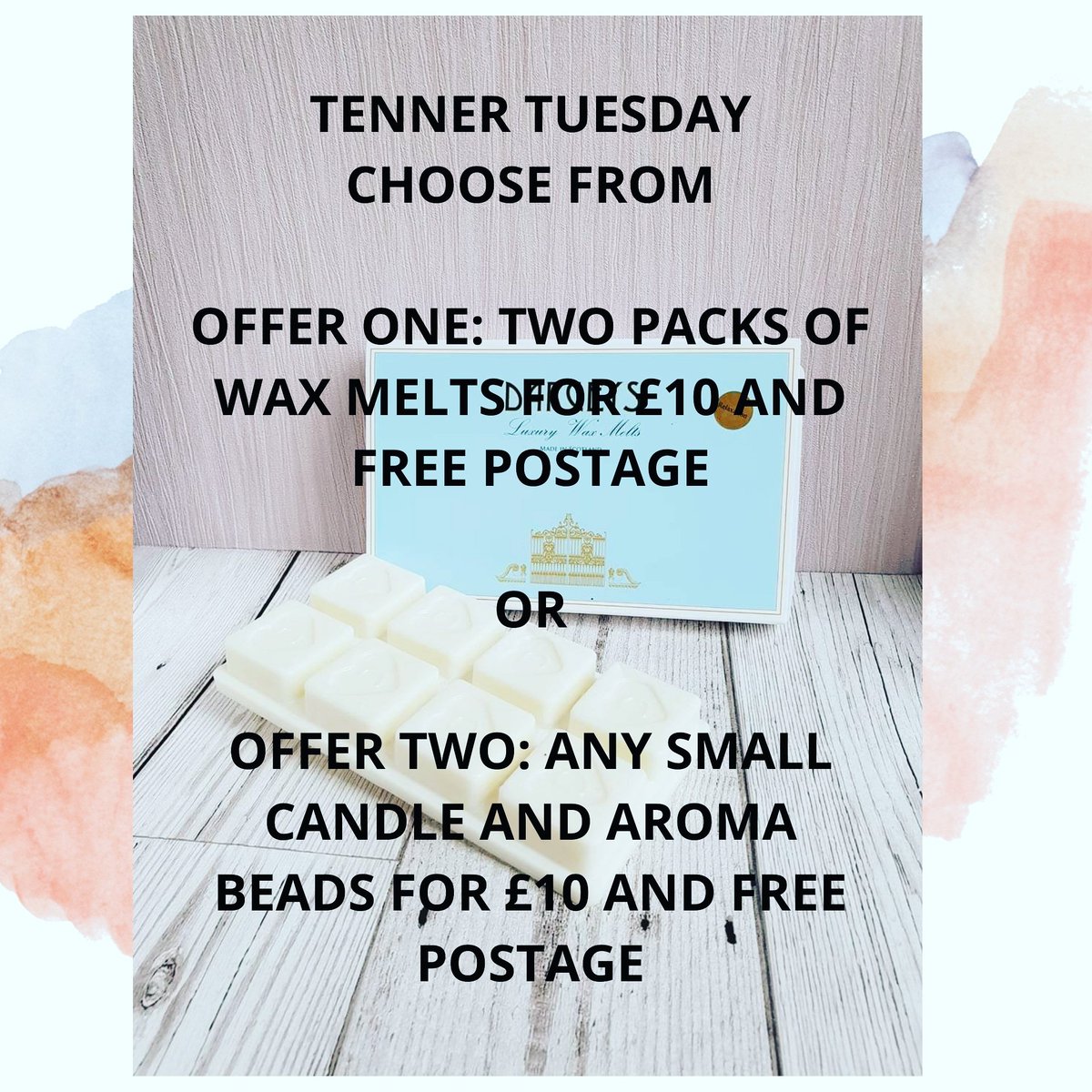 EnduringFragra1's tweet image. A bit late posting. Tenner Tuesday pick one or both offers 

#tennertuesday #tuesdayoffers #darceys #darceyscandles #waxmelts #candles #aromabeads #roomspray #amazingscents #homefragrances