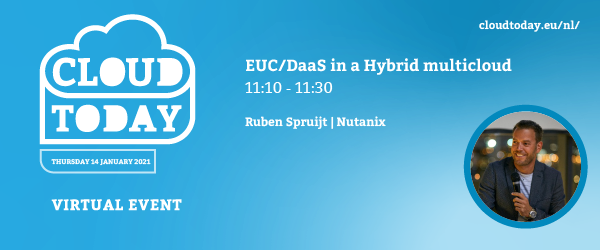 Save the date: 14th January! @rspruijt will talk about EUC/DaaS in a Hybrid multicloud. Register here → bit.ly/33Vr8YS