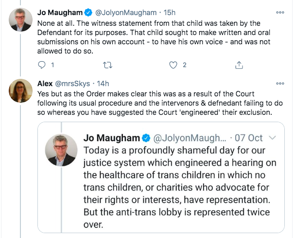 Good Law Project Director Jolyon Maugham has argued that the justice system engineered to exclude the voices of trans children, and particularly Child S