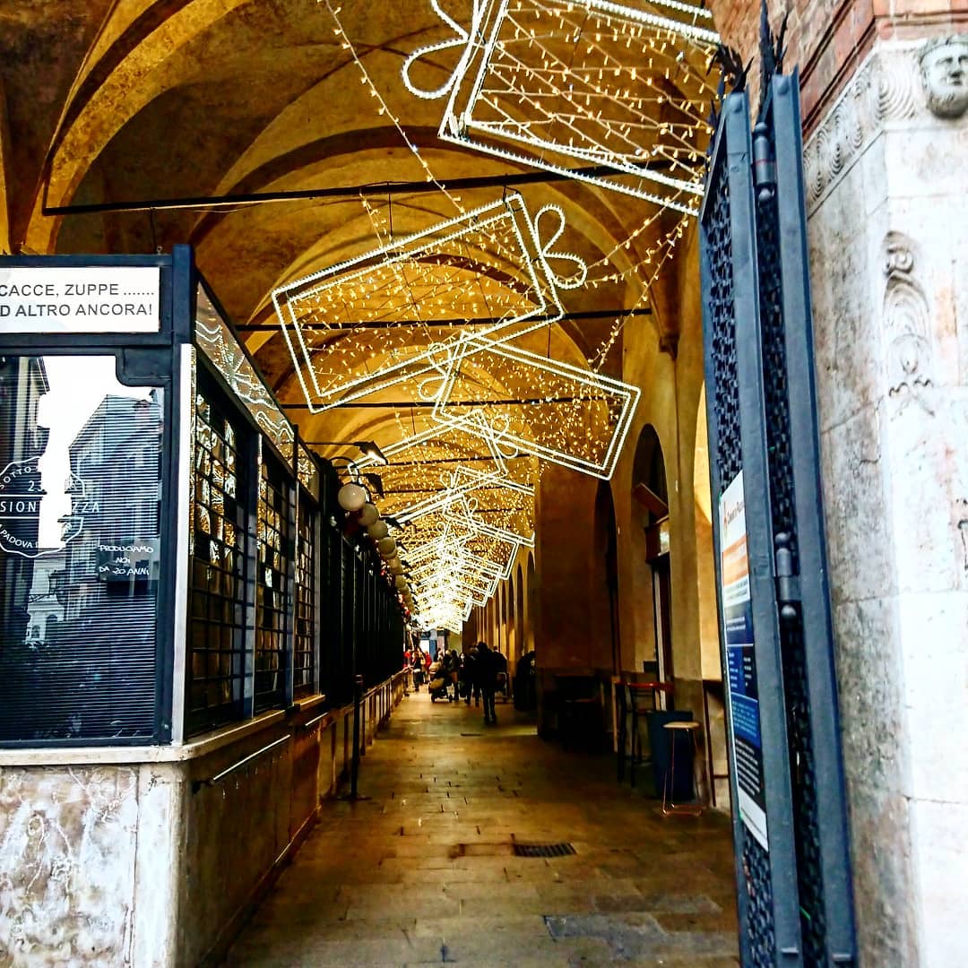 Gallery or galleria is a genius Italian invention. In summer it defends you from sunlights ☀️In autumn and winter - from rain or snow 🌨️ And also it's a lovely place for cosy little shops or bars #bettinainpadova #padova #padua #Italy #Italia #Veneto #galleria #winter #christmas