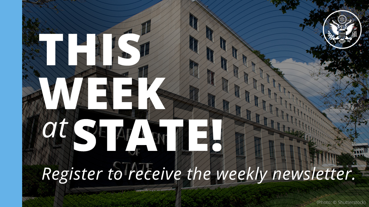 StateDeputySpox's tweet image. Stay up-to-date on @SecPompeo&apos;s work to advance U.S. foreign policy through #ThisWeekatState. Register here to receive the @StateDept weekly email newsletter: public.govdelivery.com/accounts/USSTA…