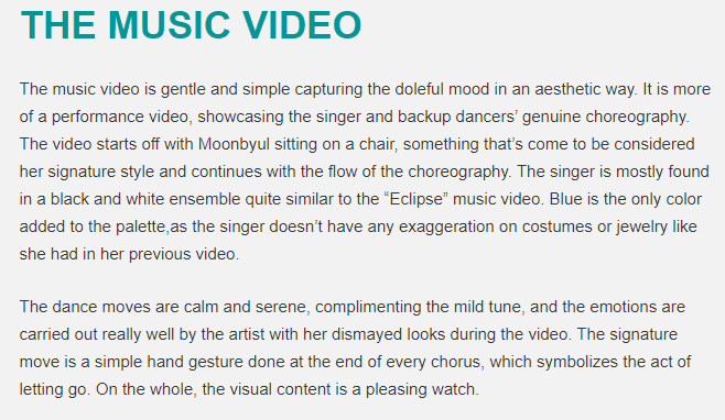 Absence is another masterpiece. The angst is really strong in this. With her natural vocals, she depicted a sad, beautiful & tragic scenario of a relationship. The lyrics hit hard as you go with the song. Sadly we couldn't treat this masterpiece the way we should. Can we STREAM+
